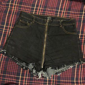 Forever 21 zipper high waisted jean shorts